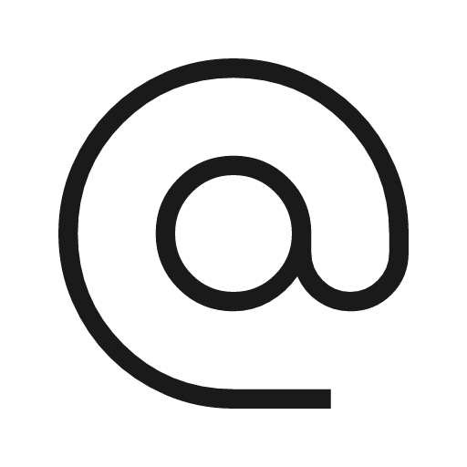 Alternate email icon, solid style, from Material Symbols Light