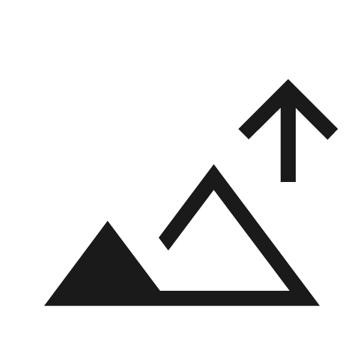 Altitude outline icon, outline style, from Material Symbols Light