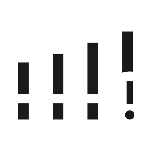 Android cell dual 4 bar alert icon, solid style, from Material Symbols Light