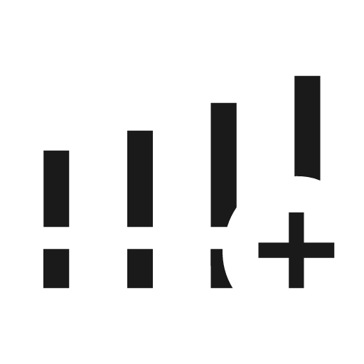 Android cell dual 4 bar plus icon, solid style, from Material Symbols Light