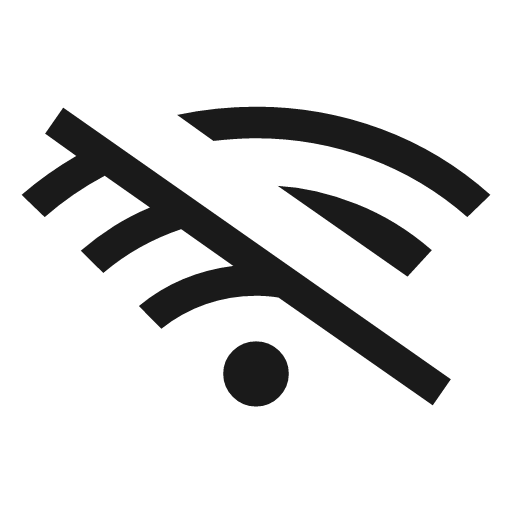 Android wifi 4 bar off icon, solid style, from Material Symbols Light
