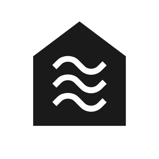 Aq indoor icon, solid style, from Material Symbols Light