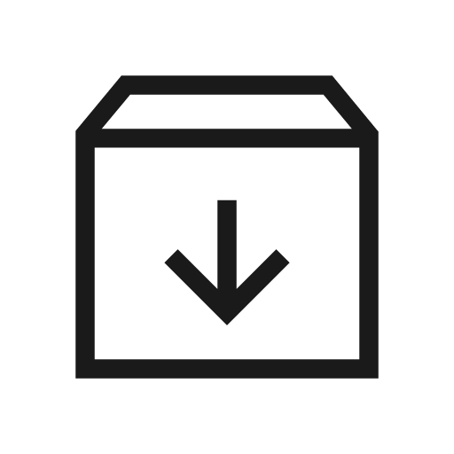 Archive outline sharp icon, sharp-cornered style, from Material Symbols Light
