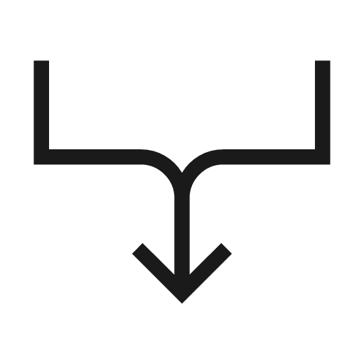 Arrow and edge sharp icon, sharp-cornered style, from Material Symbols Light