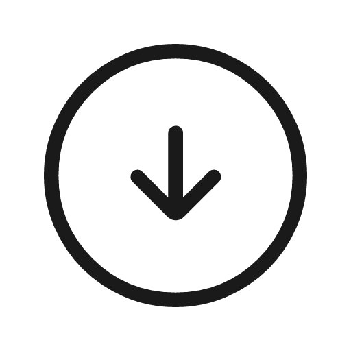 Arrow circle down outline rounded icon, rounded style, from Material Symbols Light
