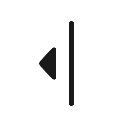 Arrow menu close rounded icon, rounded style, from Material Symbols Light