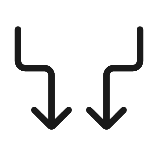 Arrow or edge rounded icon, rounded style, from Material Symbols Light
