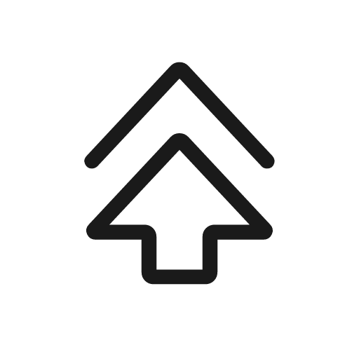 Arrow shape up stack outline rounded icon, rounded style, from Material Symbols Light