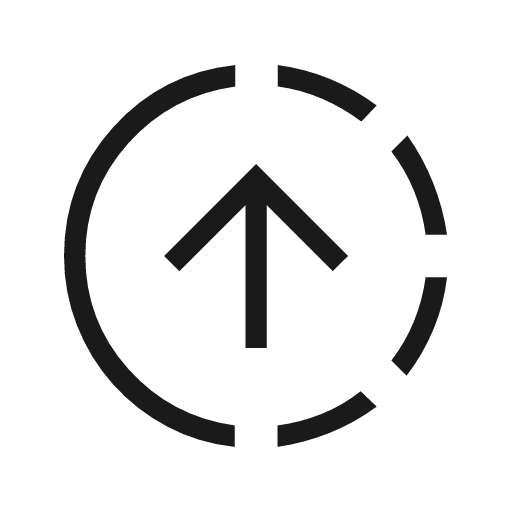 Arrow upload progress icon, solid style, from Material Symbols Light