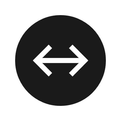 Arrows left right circle icon, solid style, from Material Symbols Light