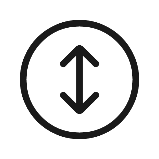 Arrows up down circle outline rounded icon, rounded style, from Material Symbols Light