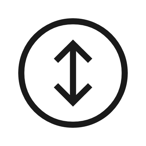 Arrows up down circle outline icon, outline style, from Material Symbols Light