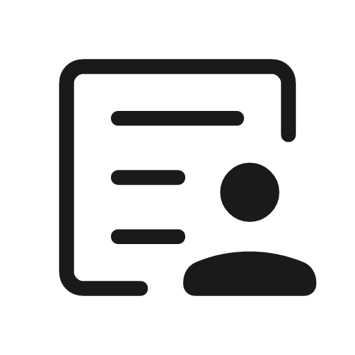 Article person outline rounded icon, rounded style, from Material Symbols Light