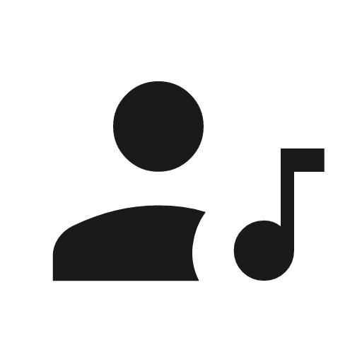 Artist icon, solid style, from Material Symbols Light