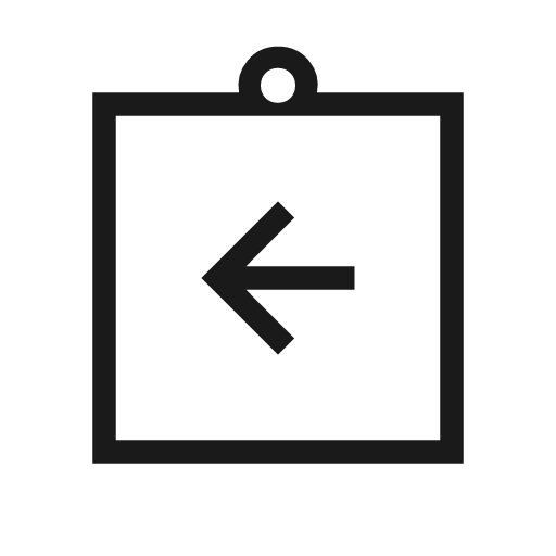 Assignment return outline sharp icon, sharp-cornered style, from Material Symbols Light