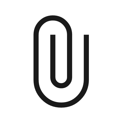Attach file icon, solid style, from Material Symbols Light