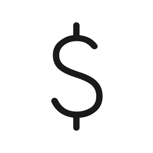 Attach money rounded icon, rounded style, from Material Symbols Light