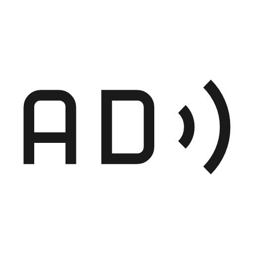 Audio description icon, solid style, from Material Symbols Light