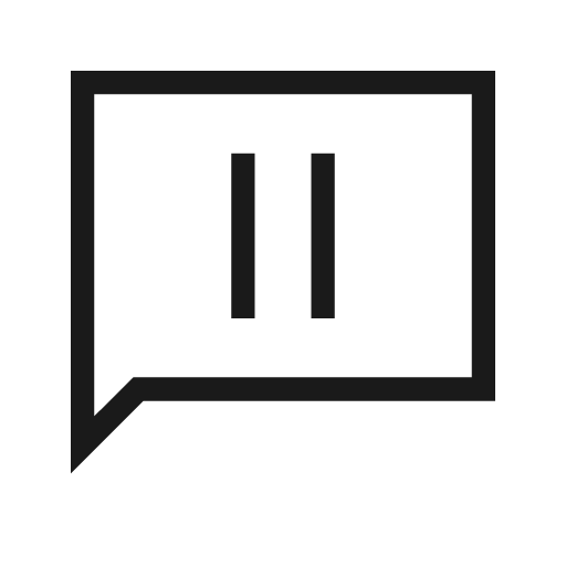 Auto read pause outline sharp icon, sharp-cornered style, from Material Symbols Light