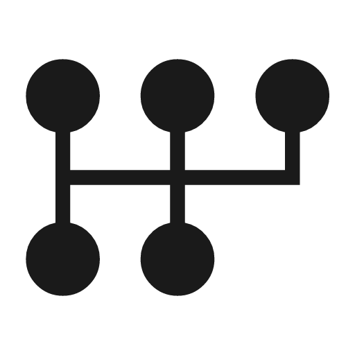 Auto transmission sharp icon, sharp-cornered style, from Material Symbols Light