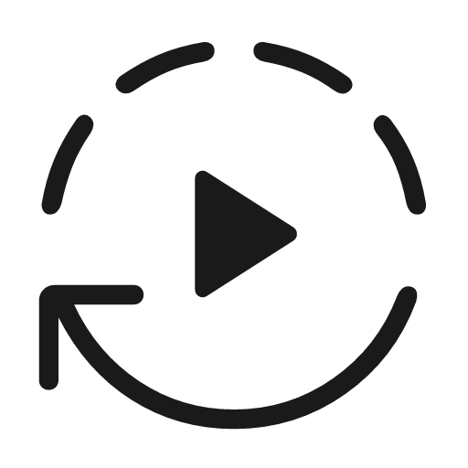 Autoplay rounded icon, rounded style, from Material Symbols Light