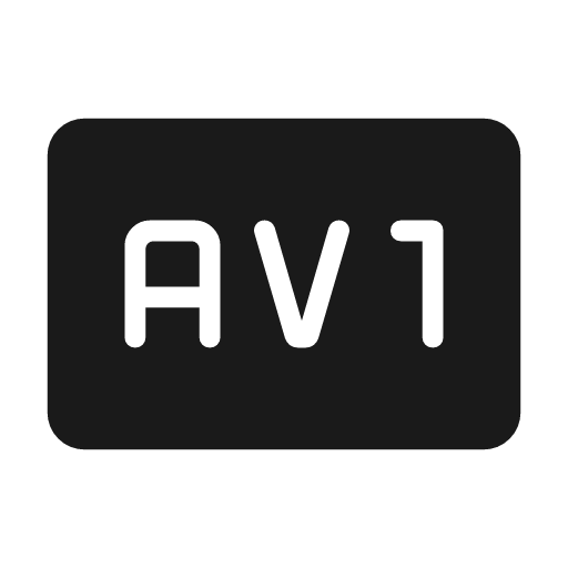 Av1 rounded icon, rounded style, from Material Symbols Light