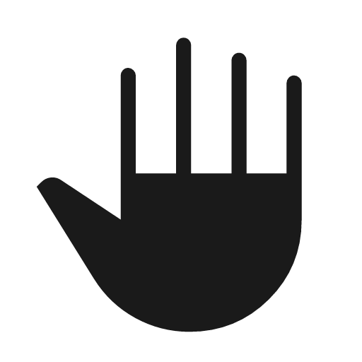 Back hand icon, solid style, from Material Symbols Light
