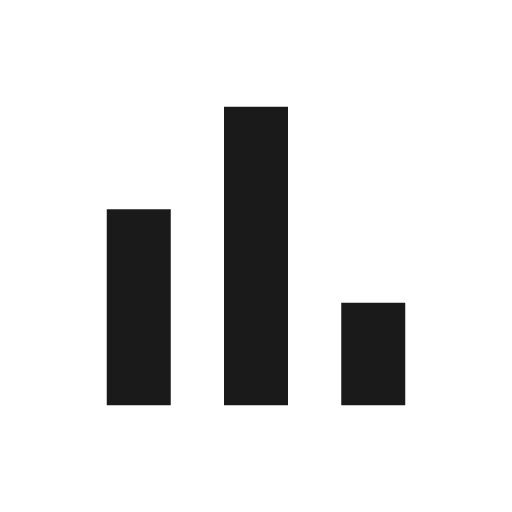 Bar chart icon, solid style, from Material Symbols Light