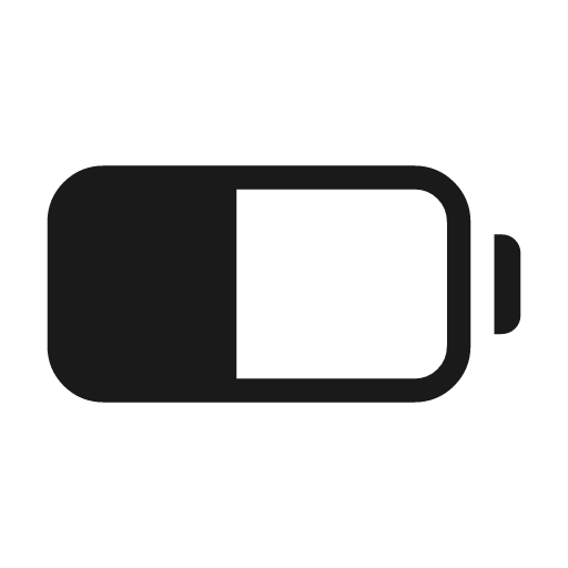 Battery android 3 icon, solid style, from Material Symbols Light