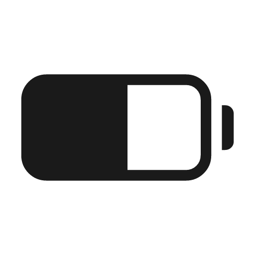 Battery android 4 icon, solid style, from Material Symbols Light