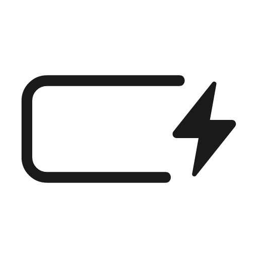 Battery android bolt outline rounded icon, rounded style, from Material Symbols Light