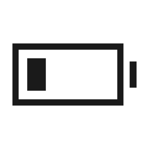 Battery android frame 2 sharp icon, sharp-cornered style, from Material Symbols Light