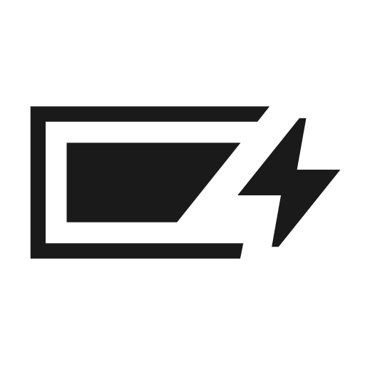 Battery android frame bolt sharp icon, sharp-cornered style, from Material Symbols Light