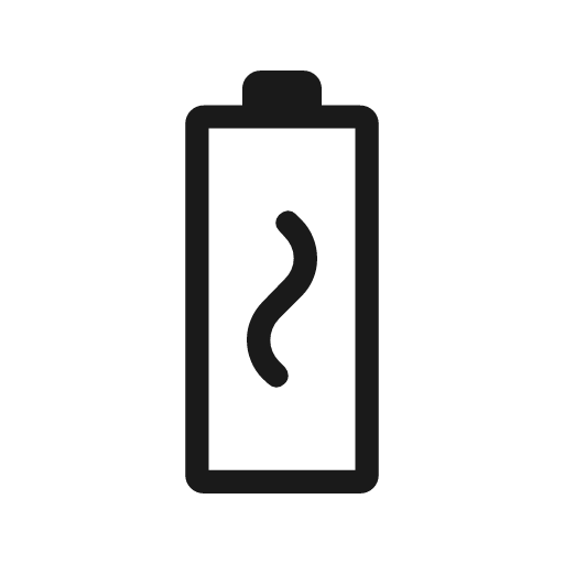 Battery change outline rounded icon, rounded style, from Material Symbols Light