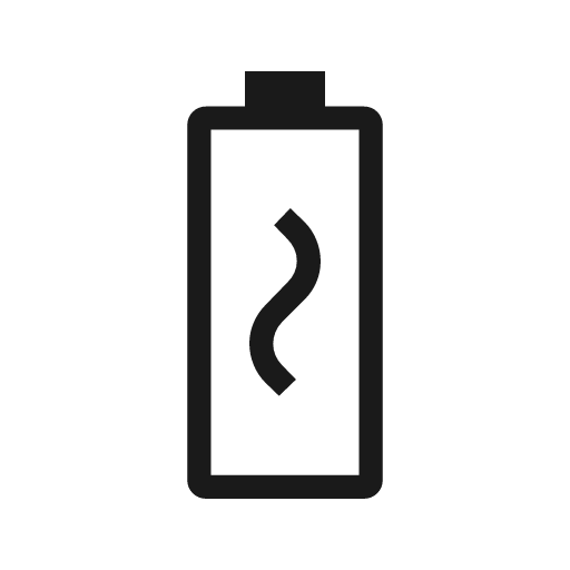 Battery change outline icon, outline style, from Material Symbols Light