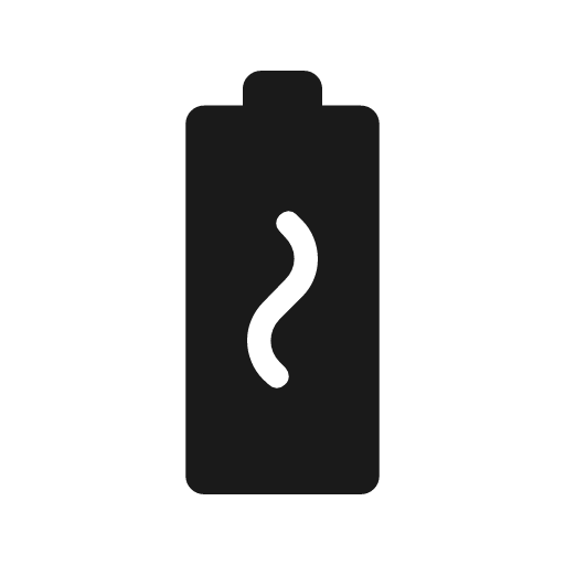 Battery change rounded icon, rounded style, from Material Symbols Light