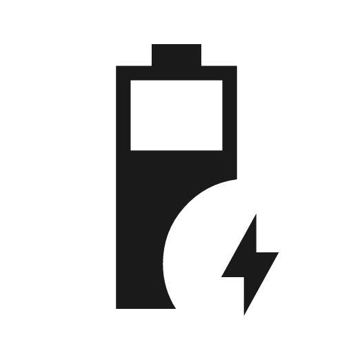 Battery charging 80 sharp icon, sharp-cornered style, from Material Symbols Light
