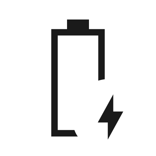 Battery charging full outline sharp icon, sharp-cornered style, from Material Symbols Light