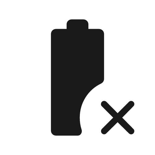 Battery error rounded icon, rounded style, from Material Symbols Light