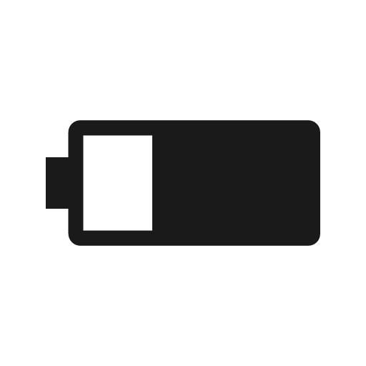 Battery horiz 075 icon, solid style, from Material Symbols Light