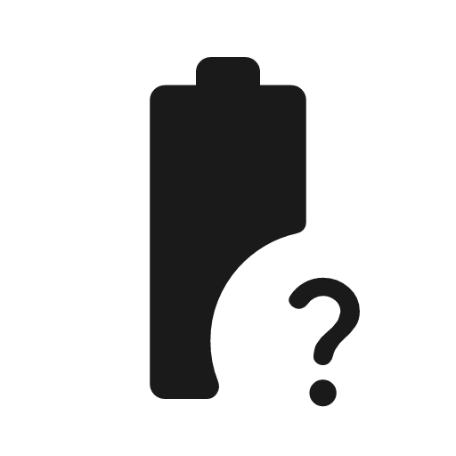 Battery unknown rounded icon, rounded style, from Material Symbols Light