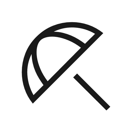 Beach access outline icon, outline style, from Material Symbols Light