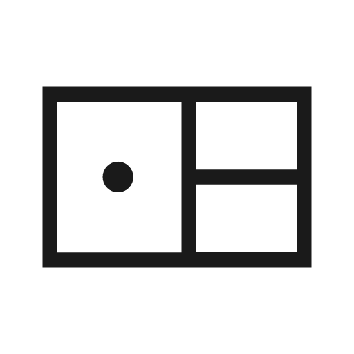 Bento outline sharp icon, sharp-cornered style, from Material Symbols Light