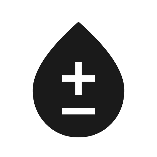 Bloodtype icon, solid style, from Material Symbols Light