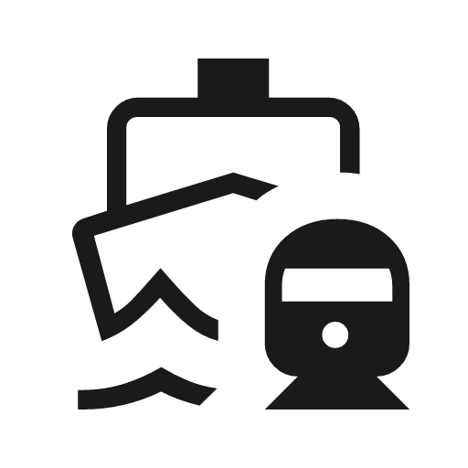 Boat railway outline icon, outline style, from Material Symbols Light
