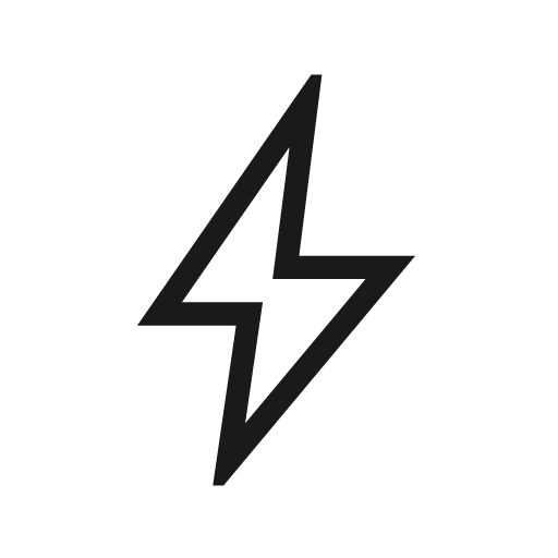 Bolt outline icon, outline style, from Material Symbols Light