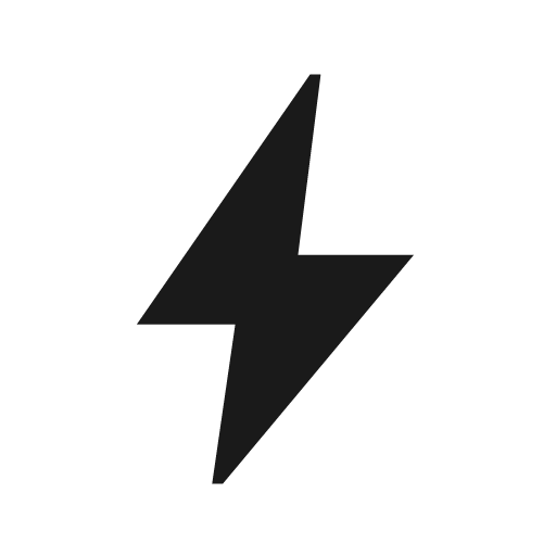 Bolt icon, solid style, from Material Symbols Light