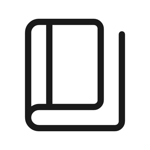 Book 4 outline rounded icon, rounded style, from Material Symbols Light