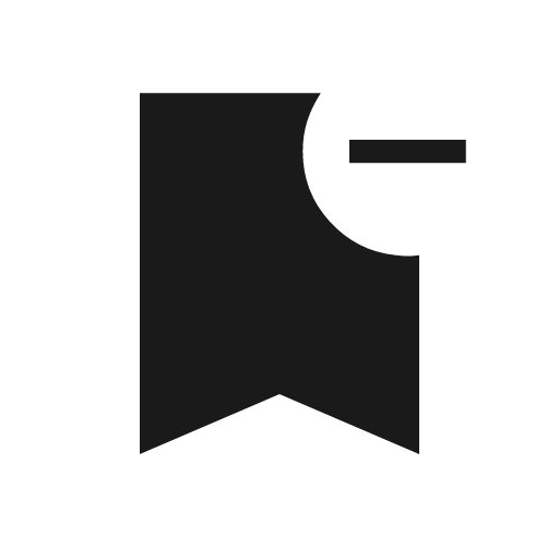 Bookmark remove sharp icon, sharp-cornered style, from Material Symbols Light
