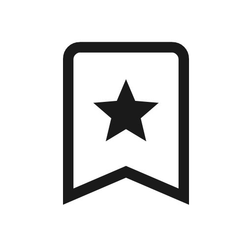 Bookmark star outline icon, outline style, from Material Symbols Light